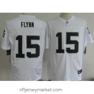 Luxurious Nike Oakland Raiders 15 Matt Flynn White Elite NFL Jersey