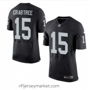 Top notch Nike Oakland Raiders #15 Michael Crabtree Black Team Color 27s Stitched NFL New Elite Jersey