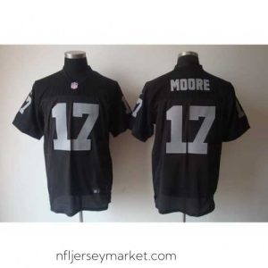 Premium Nike Oakland Raiders 17 Denarius Moore Black Elite NFL Jersey