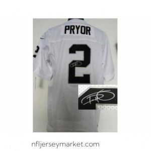 Gorgeous Nike Oakland Raiders 2 Terrelle Pryor White Elite Signed NFL Jersey