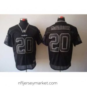 Stunning Nike Oakland Raiders 20 Darren McFadden Black Elite Lights Out NFL Jersey