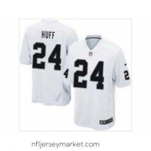 Superb Nike Oakland Raiders 24 Michael Huff white game NFL Jersey