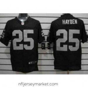 Top notch Nike Oakland Raiders 25 D.J. Hayden Black Elite NFL Jersey