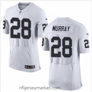 Premium Nike Oakland Raiders #28 Latavius Murray White Mens Stitched NFL Elite Jersey