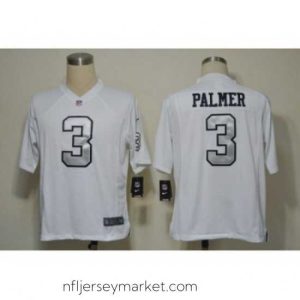 Magnificent Nike Oakland Raiders 3 Carson Palmer White Game Silver Number NFL Jersey