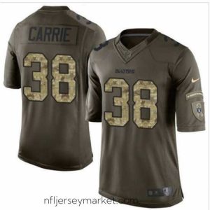 Premium Nike Oakland Raiders #38 T J  Carrie Green 27s Stitched NFL Limited Salute to Service Jersey