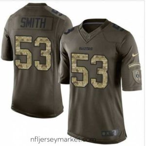 Alluring Nike Oakland Raiders #53 Malcolm Smith Green 27s Stitched NFL Limited Salute to Service Jersey