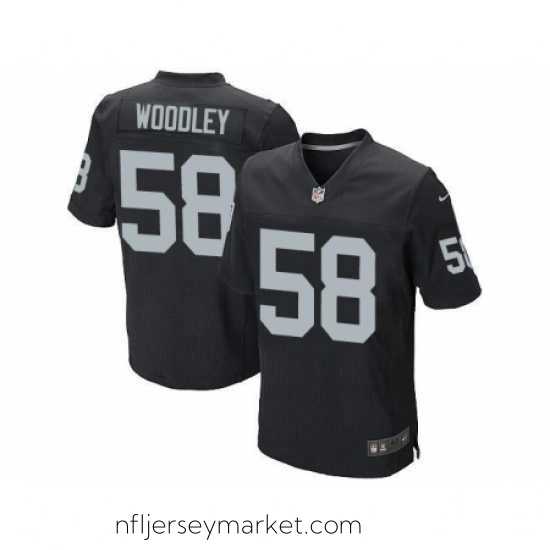 Exquisite Nike Oakland Raiders 58 LaMarr Woodley Black Elite NFL Jersey