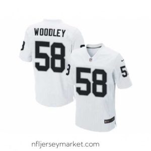 Premium Nike Oakland Raiders 58 LaMarr Woodley White Elite NFL Jersey