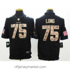 Luxurious Nike Oakland Raiders 75 Howie Long Black Limited Salute to Service NFL Jersey