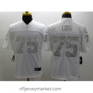 Luxurious Nike Oakland Raiders 75 Howie Long White Limited Platinum NFL Jersey