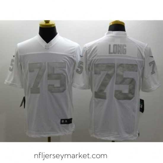 Luxurious Nike Oakland Raiders 75 Howie Long White Limited Platinum NFL Jersey