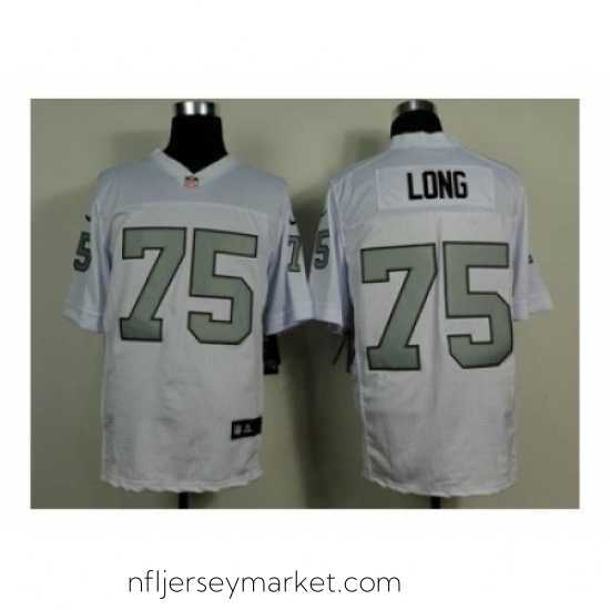 Luxurious Nike Oakland Raiders 75 howie long white Elite number silver NFL Jersey