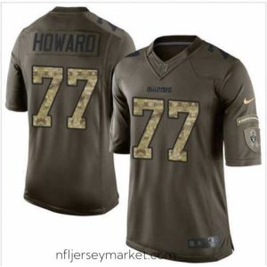 Gorgeous Nike Oakland Raiders #77 Austin Howard Green 27s Stitched NFL Limited Salute to Service Jersey