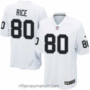Luxurious Nike Oakland Raiders #80 Jerry Rice White Elite NFL Jersey