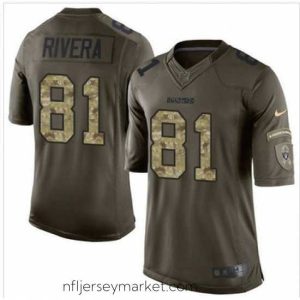 Gorgeous Nike Oakland Raiders #81 Mychal Rivera Green 27s Stitched NFL Limited Salute to Service Jersey