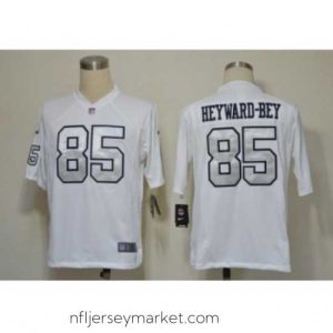 Premium Nike Oakland Raiders 85 Darrius Heyward-Bey White Game Silver number NFL Jersey
