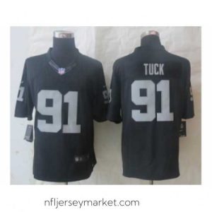 Magnificent Nike Oakland Raiders 91 Justin Tuck Black Limited NFL Jersey