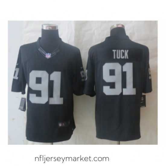 Magnificent Nike Oakland Raiders 91 Justin Tuck Black Limited NFL Jersey