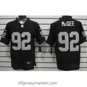 Top notch Nike Oakland Raiders 92 Eddie McGee Black Elite NFL Jersey