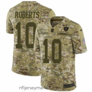 Alluring Nike Raiders #10 Seth Roberts Camo Mens Stitched NFL Limited 2018 Salute To Service Jersey