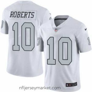 Luxurious Nike Raiders #10 Seth Roberts White Mens Stitched NFL Limited Rush Jersey