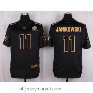 Superb Nike Raiders #11 Sebastian Janikowski Black Mens Stitched NFL Elite Pro Line Gold Collection Jersey