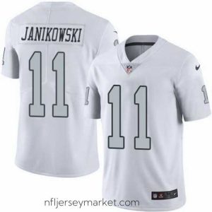 Superb Nike Raiders #11 Sebastian Janikowski White Mens Stitched NFL Limited Rush Jersey