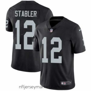 Irresistible Nike Raiders #12 Kenny Stabler Black Team Color Mens Stitched NFL Vapor Untouchable Limited Jersey