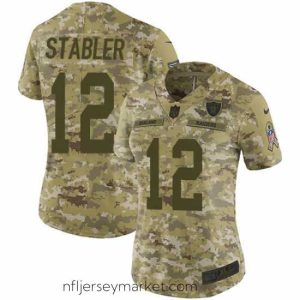 Irresistible Nike Raiders #12 Kenny Stabler Camo Stitched NFL Limited 2018 Salute to Service Jersey