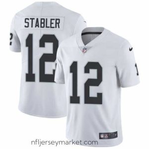 Magnificent Nike Raiders #12 Kenny Stabler White Mens Stitched NFL Vapor Untouchable Limited Jersey