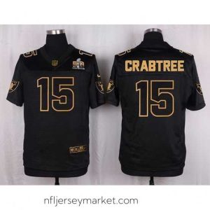 Alluring Nike Raiders #15 Michael Crabtree Black Mens Stitched NFL Elite Pro Line Gold Collection Jersey