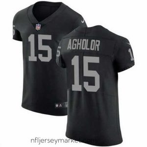 Magnificent Nike Raiders 15 Nelson Agholor Black Team Color Stitched NFL Vapor Untouchable Elite Jersey