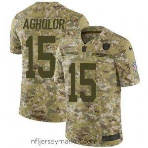 Premium Nike Raiders 15 Nelson Agholor Camo Stitched NFL Limited 2018 Salute To Service Jersey
