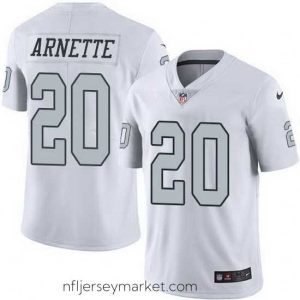 Stunning Nike Raiders 20 Damon Arnette White Stitched NFL Limited Rush Jersey