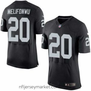 Stunning Nike Raiders #20 Obi Melifonwu Black Team Color Mens Stitched NFL New Elite Jersey