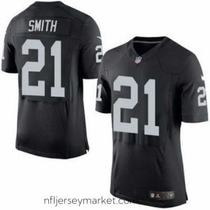 Premium Nike Raiders #21 Sean Smith Black Team Color Mens Stitched NFL New Elite Jersey