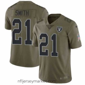 Top notch Nike Raiders #21 Sean Smith Olive Mens Stitched NFL Limited 2017 Salute To Service Jersey