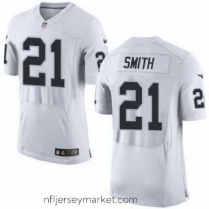 Superb Nike Raiders #21 Sean Smith White Mens Stitched NFL New Elite Jersey