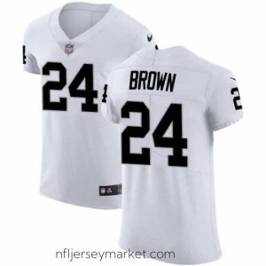 Magnificent Nike Raiders #24 Willie Brown White Mens Stitched NFL Vapor Untouchable Elite Jersey