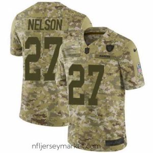 Magnificent Nike Raiders #27 Reggie Nelson Camo Mens Stitched NFL Limited 2018 Salute To Service Jersey