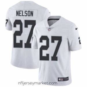 Stunning Nike Raiders #27 Reggie Nelson White Mens Stitched NFL Vapor Untouchable Limited Jersey