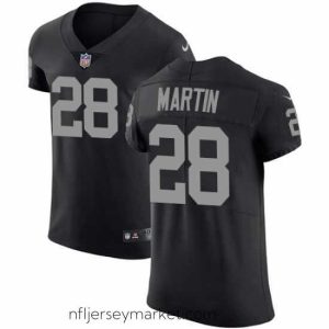 Stunning Nike Raiders #28 Doug Martin Black Team Color Mens Stitched NFL Vapor Untouchable Elite Jersey
