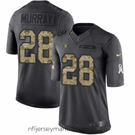 Irresistible Nike Raiders #28 Latavius Murray Black Mens Stitched NFL Limited 2016 Salute To Service Jersey