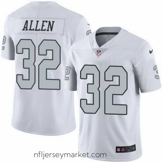 Alluring Nike Raiders #32 Marcus Allen White Mens Stitched NFL Limited Rush Jersey