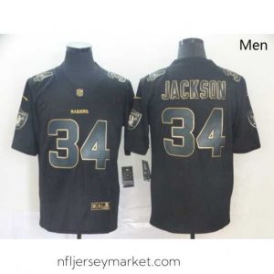 Irresistible Nike Raiders 34 Bo Jackson Black Gold Vapor Untouchable Limited Jersey