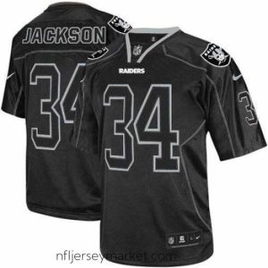 Irresistible Nike Raiders #34 Bo Jackson Lights Out Black Stitched NFL Elite Jersey