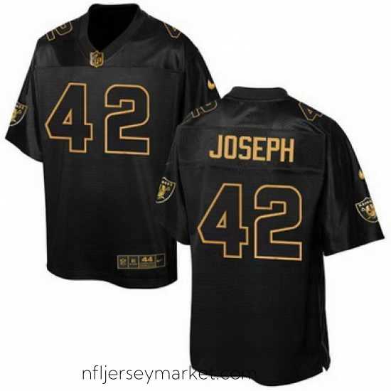 Alluring Nike Raiders #42 Karl Joseph Black Mens Stitched NFL Elite Pro Line Gold Collection Jersey