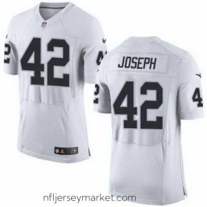 Magnificent Nike Raiders #42 Karl Joseph White Mens Stitched NFL New Elite Jersey