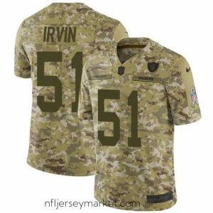 Irresistible Nike Raiders #51 Bruce Irvin Camo Mens Stitched NFL Limited 2018 Salute To Service Jersey